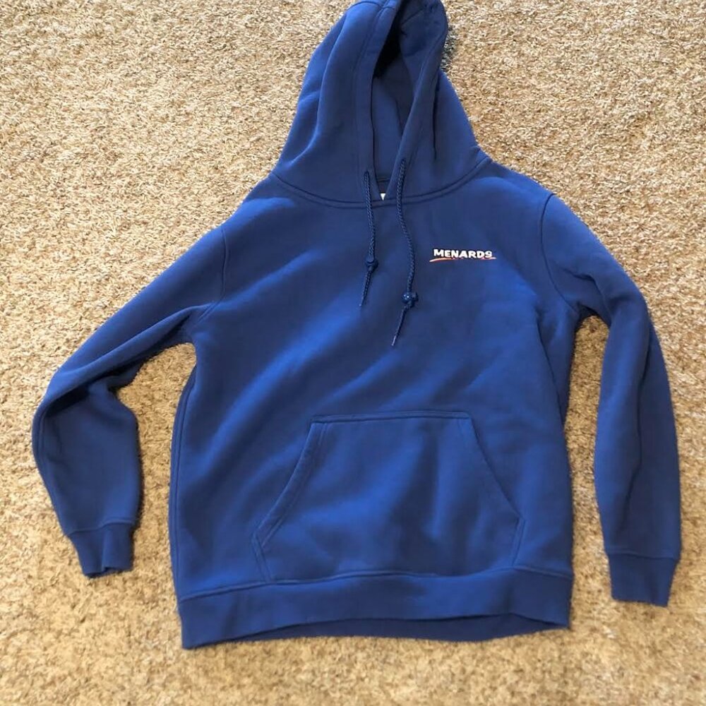 Menards Blue Hoodie Size Small